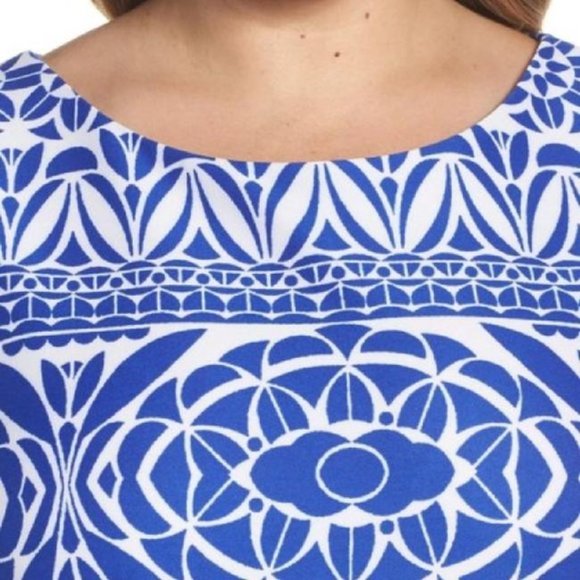 Taylor Blue Medallion Print Shift PLUS Size Casual Dress NWT NEW SIZE 22W - Picture 5 of 5